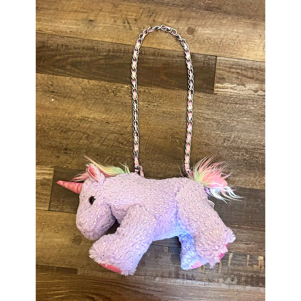 Toby Enterprises II Corp Girls Purple Pink Unicorn Mini Shoulder Bag Zip Chain